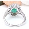 Image 3 : 3.70 CTW Natural Emerald 14K Solid White Gold Diamond Ring