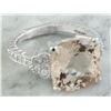 Image 4 : 7.85 CTW Morganite 14K White Gold Diamond Ring