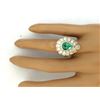 Image 5 : 3.90 CTW Natural Emerald 18K Solid Yellow Gold Diamond Ring