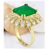 Image 4 : 8.50 CTW Natural Emerald 18K Solid Yellow Gold Diamond Ring