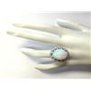 Image 4 : 11.10 CTW Natural Opal And Diamond Ring 18K Solid White Gold