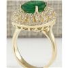 Image 3 : 4.66 CTW Natural Emerald And Diamond Ring 18K Solid Yellow Gold