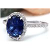Image 2 : 4.27 CTW Natural Ceylon Sapphire 14K Solid White Gold Diamond Ring