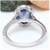 Image 3 : 4.27 CTW Natural Ceylon Sapphire 14K Solid White Gold Diamond Ring