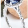 Image 4 : 4.27 CTW Natural Ceylon Sapphire 14K Solid White Gold Diamond Ring