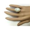 Image 4 : 8.09 CTW Natural Opal And Diamond Ring In 18K Yellow Gold