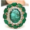 Image 1 : 6.97 CTW Natural Emerald 18K Solid Yellow Gold Diamond Ring