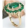 Image 4 : 6.97 CTW Natural Emerald 18K Solid Yellow Gold Diamond Ring