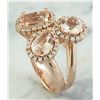 Image 4 : 5.69 CTW Morganite 14K Rose Gold Diamond Ring