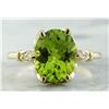 Image 1 : 3.41 CTW Peridot 18K Yellow Gold Diamond Ring