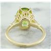 Image 3 : 3.41 CTW Peridot 18K Yellow Gold Diamond Ring