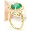 Image 4 : 3.98 CTW Natural Emerald 14K Solid Yellow Gold Diamond Ring