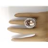 Image 5 : 14.61 CTW Natural Morganite 14K Solid White Gold Diamond Ring