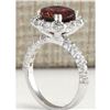 Image 3 : 4.66 CTW Natural Pink Tourmaline And Diamond Ring 14K Solid White Gold