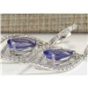 Image 2 : 9.67 CTW Natural Tanzanite And Diamond Earrings 18K Solid White Gold