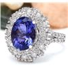 Image 2 : 7.14 CTW Natural Tanzanite 18K Solid White Gold Diamond Ring