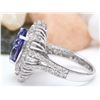 Image 3 : 7.14 CTW Natural Tanzanite 18K Solid White Gold Diamond Ring
