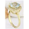 Image 4 : 3.90 CTW Natural Aquamarine 18K Solid Yellow Gold Diamond Ring