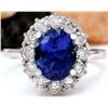 Image 1 : 4.50 CTW Natural Tanzanite 18K Solid White Gold Diamond Ring