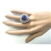 Image 4 : 12.23 CTW Natural Blue Tanzanite And Diamond Ring 14k Solid White Gold