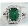 Image 1 : 2.50 CTW Emerald 14K White Gold Diamond Ring