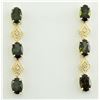 Image 1 : 2.65 CTW Tourmaline 18K Yellow Gold Diamond Earrings