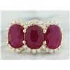 Image 1 : 8.32 CTW Ruby 18K Yellow Gold Diamond Ring