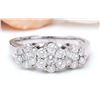 Image 1 : 1.70 CTW Natural Diamond 14K Solid White Gold Ring