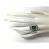 Image 4 : 4.59 CTW Natural Emerald And Diamond Ring 18K Solid White Gold