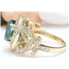 Image 3 : 7.82 CTW Natural Zircon 18K Solid Yellow Gold Diamond Ring