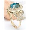 Image 5 : 7.82 CTW Natural Zircon 18K Solid Yellow Gold Diamond Ring
