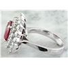 Image 6 : 4.65 CTW Ruby 18K White Gold Diamond Ring