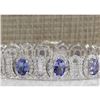Image 1 : 24.70 CTW Natural Tanzanite And Diamond Bracelet In 14K Solid White Gold