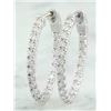 Image 3 : 2.00 CTW 14K White Gold Diamond Hoop Earrings