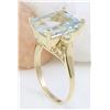 Image 4 : 4.72 CTW Natural Aquamarine 14K Solid Yellow Gold Diamond Ring