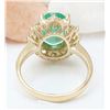Image 3 : 4.40 CTW Natural Emerald 18K Solid Yellow Gold Diamond Ring