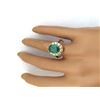 Image 5 : 4.40 CTW Natural Emerald 18K Solid Yellow Gold Diamond Ring