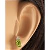 Image 3 : 2.75 CTW Natural Peridot And Diamond Earrings 18K Solid Yellow Gold