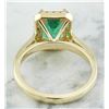 Image 4 : 2.30 CTW Emerald 18K Yellow Gold Diamond Ring