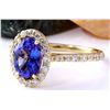 Image 2 : 2.23 CTW Natural Tanzanite 14K Solid Yellow Gold Diamond Ring