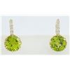Image 1 : 5.15 CTW Peridot 14K yellow Gold Diamond Earrings