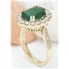 Image 4 : 5.30 CTW Natural Emerald 14K Solid Yellow Gold Diamond Ring