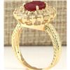 Image 3 : 3.16 CTW Natural Ruby And Diamond Ring In 18K Yellow Gold