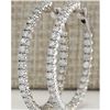Image 1 : 3.05 CTW Natural Diamond Hoop Earrings 14k Solid White Gold