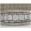 Image 1 : 1.00 CTW Natural Diamond Ring In14K Solid White Gold