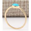Image 3 : 0.60 CTW Natural Turquoise Ring In 18K Yellow Gold