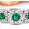 Image 1 : 1.70 CTW Natural Emerald 14K Solid White Gold Diamond Ring