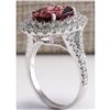 Image 3 : 4.47 CTW Natural Pink Tourmaline And Diamond Ring 18K Solid White Gold