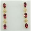 Image 1 : 2.65 CTW Tourmaline 14K Yellow Gold Diamond Earrings
