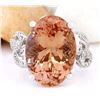 Image 2 : 11.30 CTW Natural Morganite 18K Solid White Gold Diamond Ring
